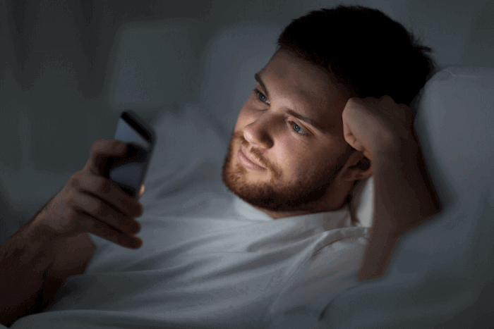 Smartphone in bed